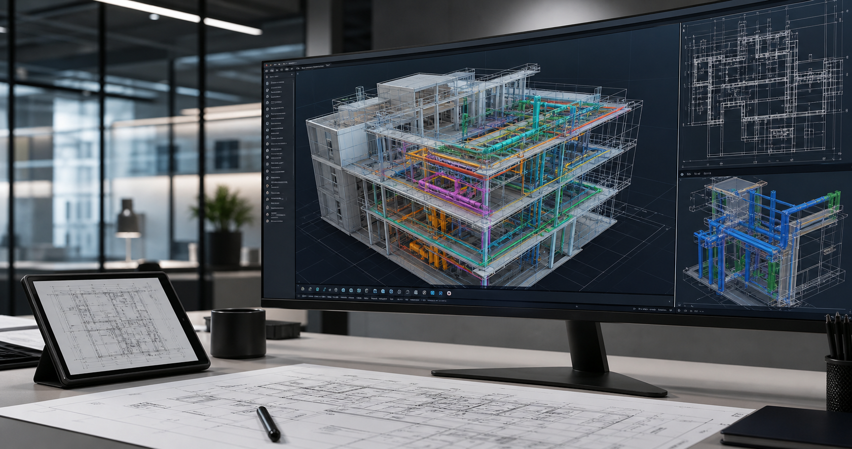 Modelo BIM coordinado en pantalla